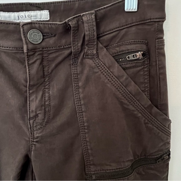 Joie Park Skinny Pants Cargo Style Ankle Zip Fatigue Green Size 28 - Picture 7 of 13